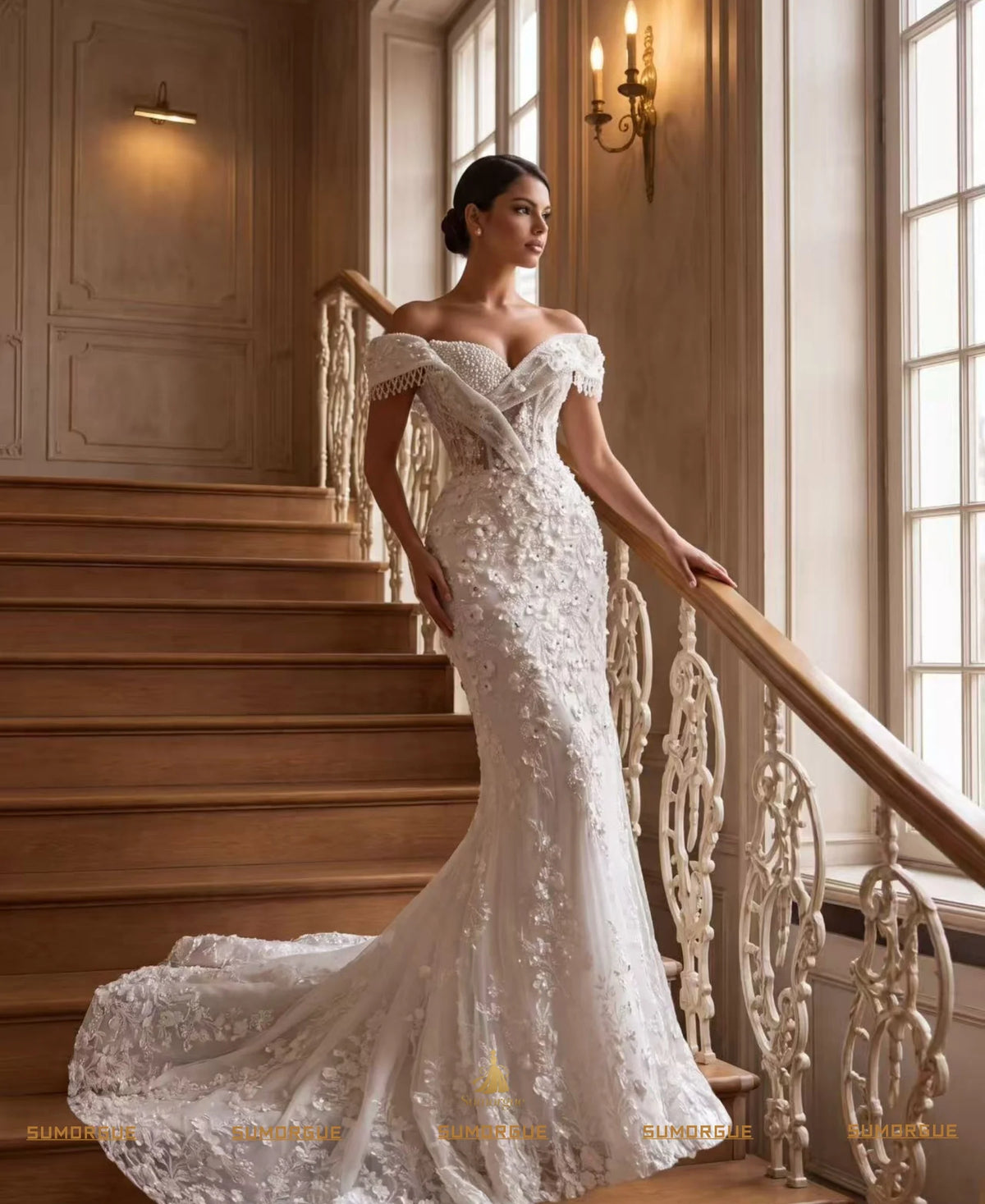 Luxury Sweetheart Off Shoulder Wedding Dress A-line Lace Princess Ball Dress Bride Dress High-end Customized Vestidos De Novia