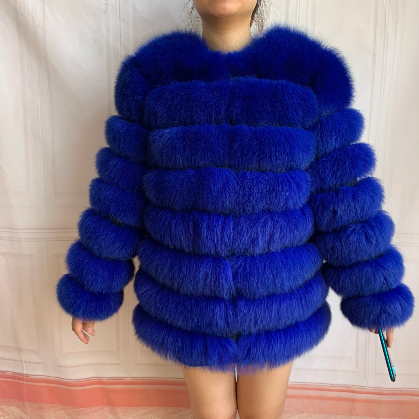 NEW Style Length Sleeves 4in1 Real Fur Coats Women Natural Real Fur Jackets Vest Winter Outerwear Women Fox Fur Coat Quality Fur