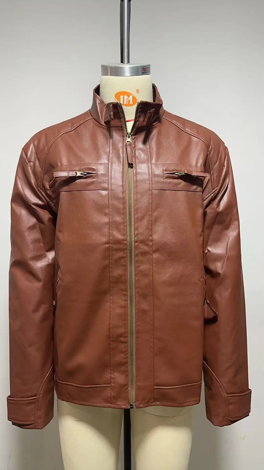 High Quality PU Coat Autumn Leather Jacket Men Slim Casual Moto Biker Stand Collar Solid High Quality Korean Leather Jakcets