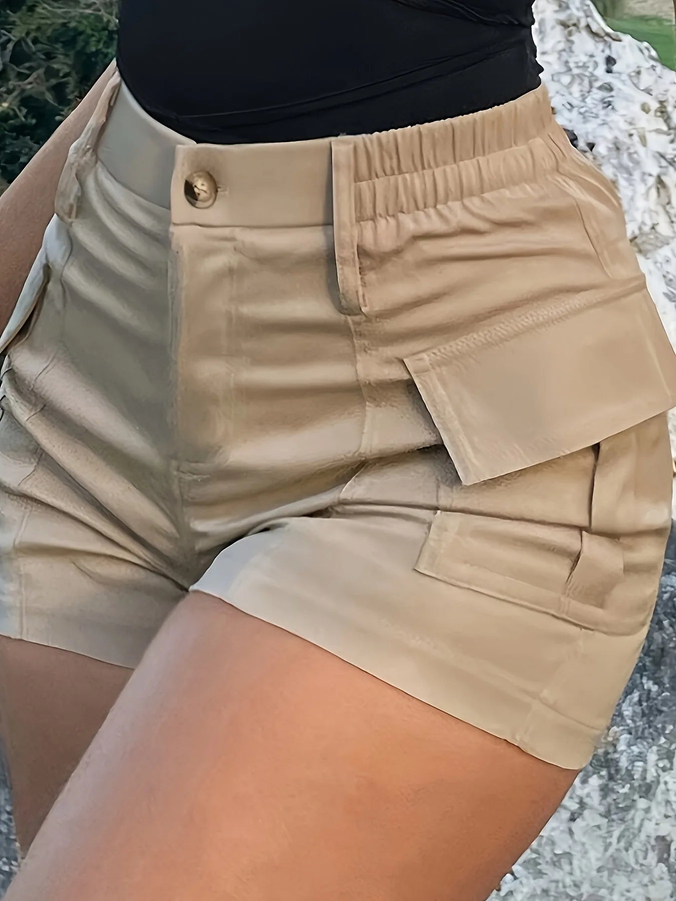 Fashion Shorts Women's New Solid Color Casual Comfortable Daily Street Style Woman Clothing High Waist Button Pocket Overalls