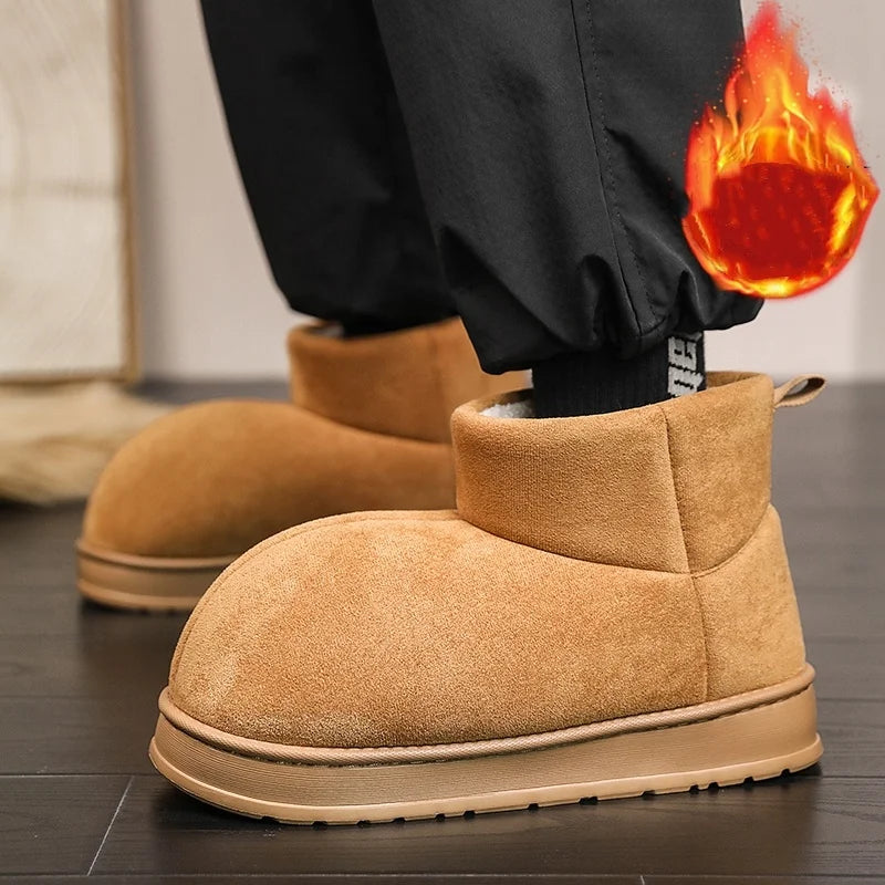 Popular Men's Big-Toe Snow Boots with Plush Lining and Warm Cotton Shoes