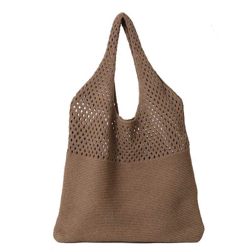 Large Capacity Shoulder Bags Fashion Women Hollow Woven Crochet Bag Knitting Handbags Eco Female Shopping Tote