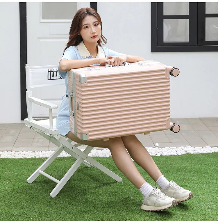 Carrier 28-inch Large-Capacity Suitcase Aluminum Frame Thickened Trolley Case Business Luggage Combination TSA Lock