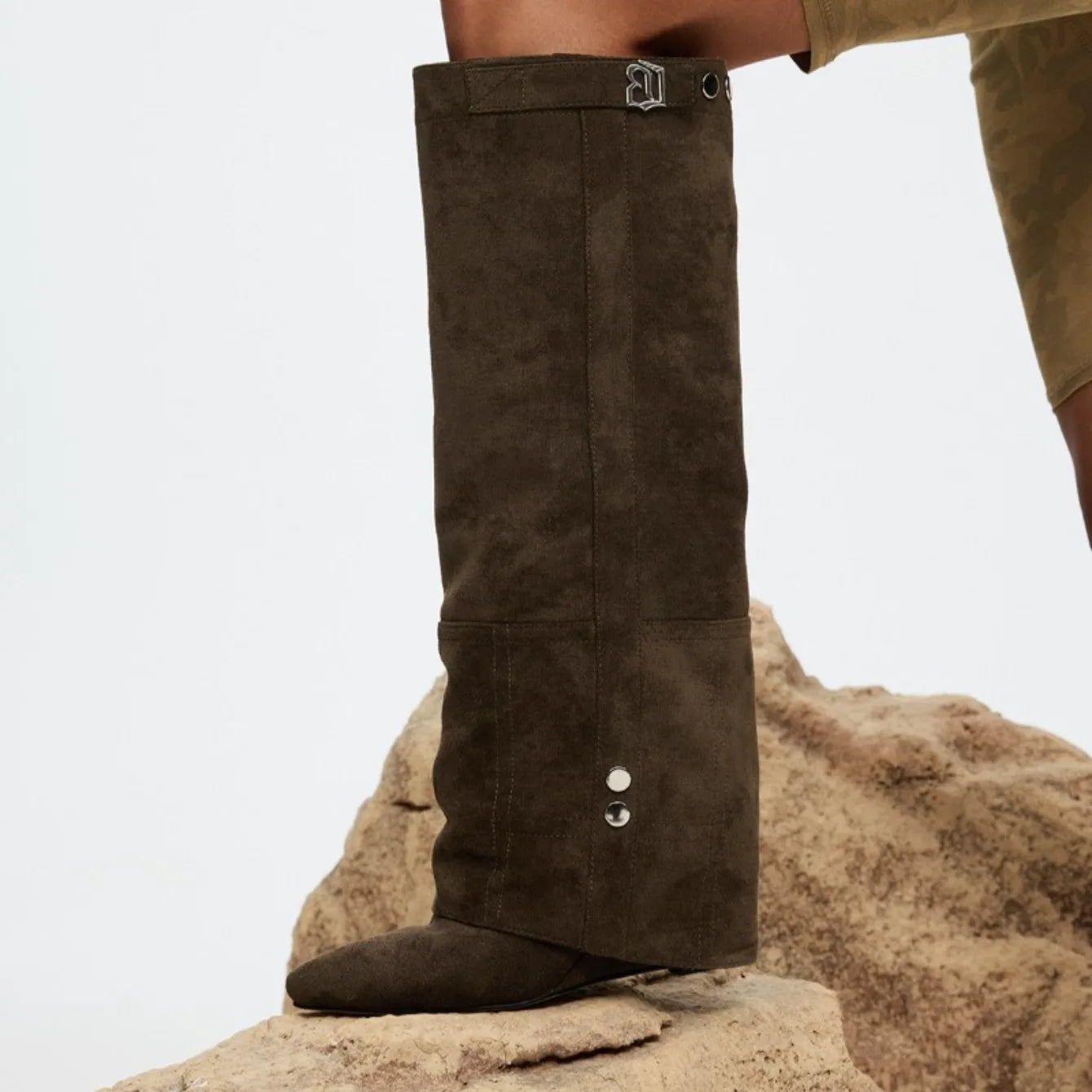 Women Boots Elegant Comfortable Shoes Women 2025 New Fashion Frosted Mid-calf Boots Women Low Heel Plus Velvet Knight Boots