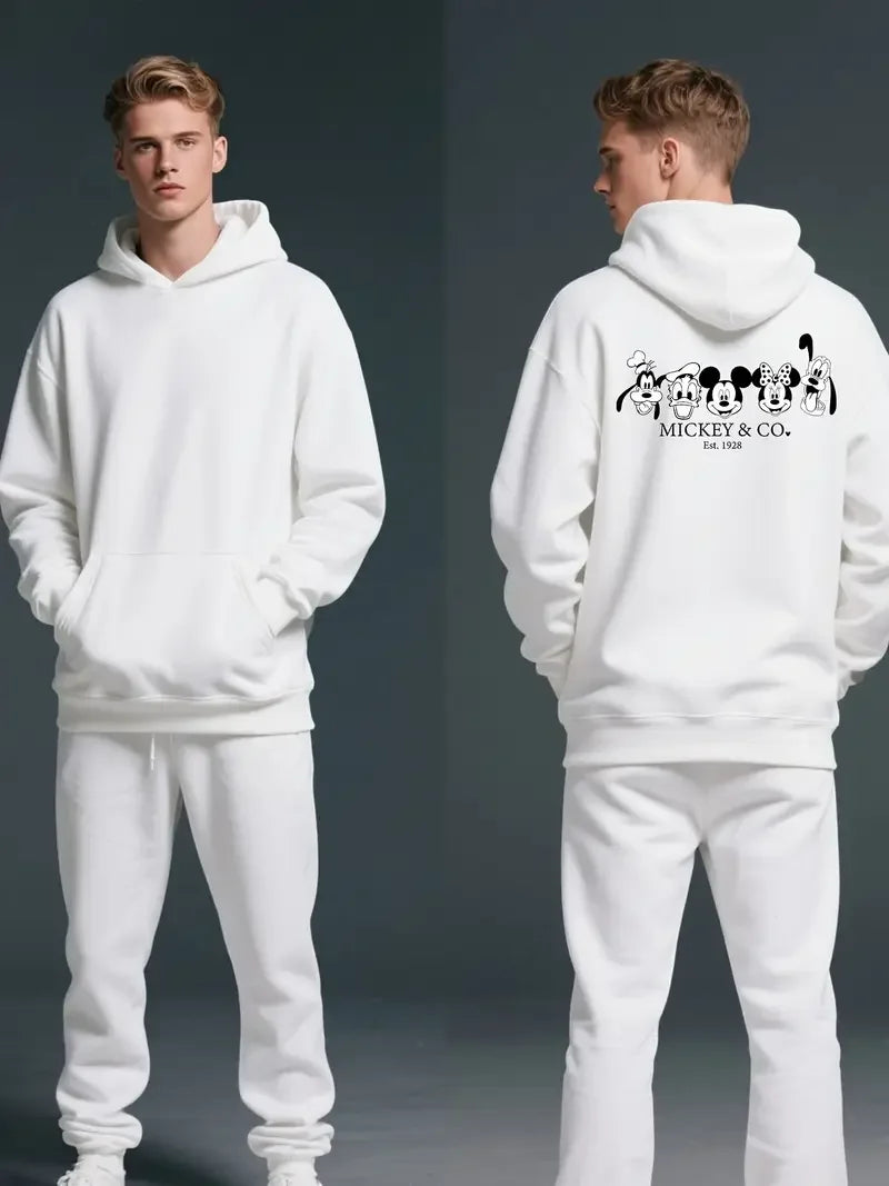 Couple Disney Mickey Mouse Vacation Men's Hoodies Women Sweatshirt Unisex Pullover Autumn Winter Cotton Fleece Hoody Oversized