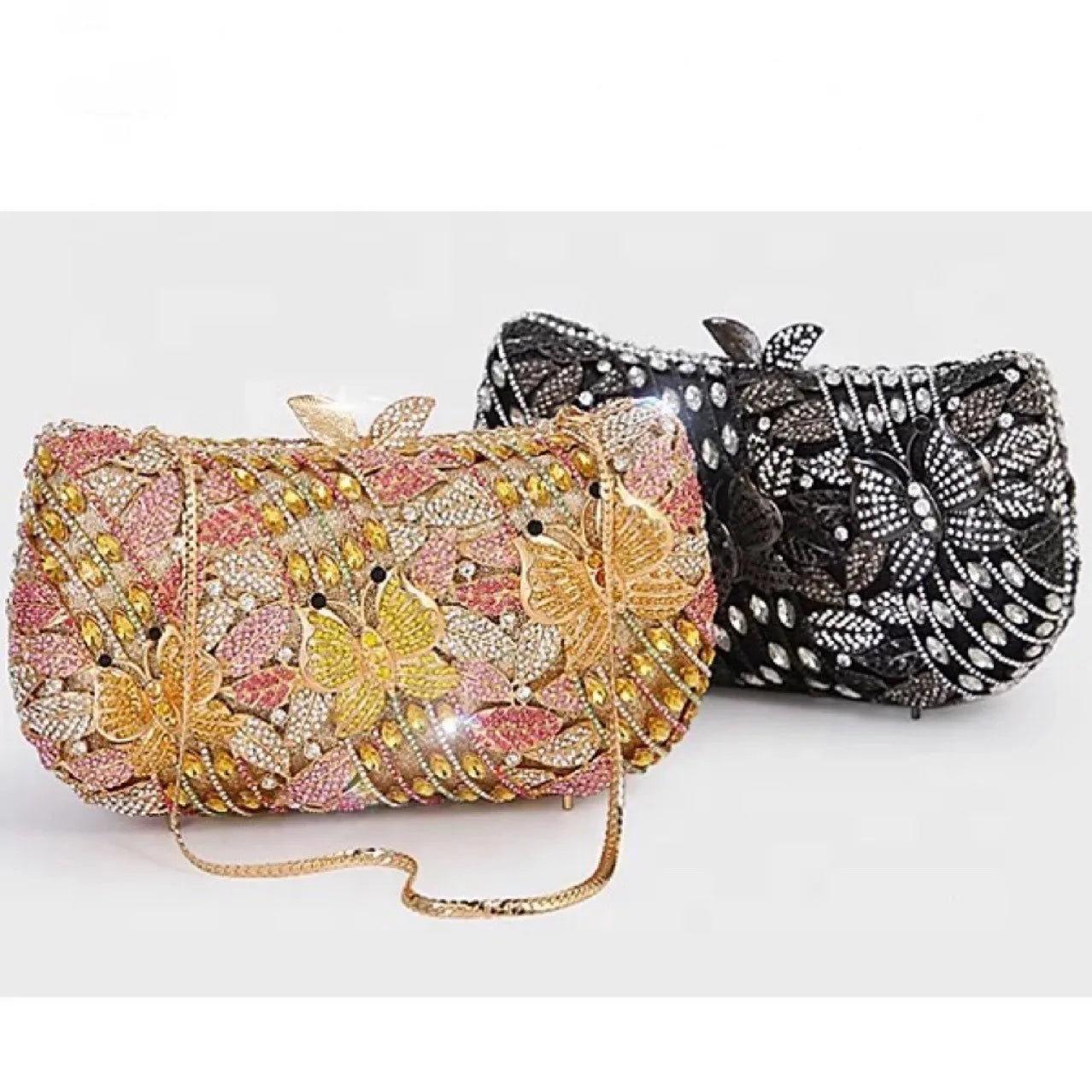 Hollow Out Women Evening Bag Gold Crystal Banquet Handbag Luxury Diamond Clutch Purse Wedding Bride Bags Elegant Dinner Bag