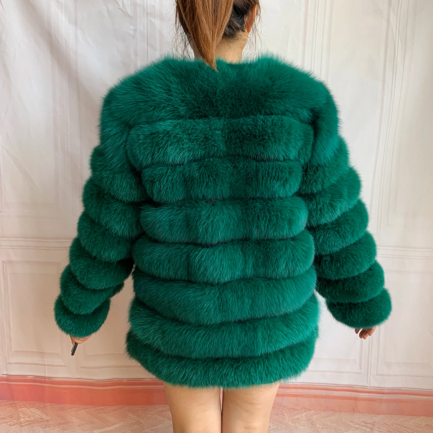NEW Style Length Sleeves 4in1 Real Fur Coats Women Natural Real Fur Jackets Vest Winter Outerwear Women Fox Fur Coat Quality Fur