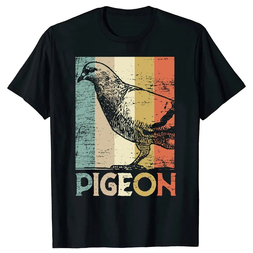 Pigeon Pigeoff Bird Birdwatcher Birdwatching T-shirt Cute Funny Graphic T-shirt Men Tshirt Cotton Loose Oversized T Shirt