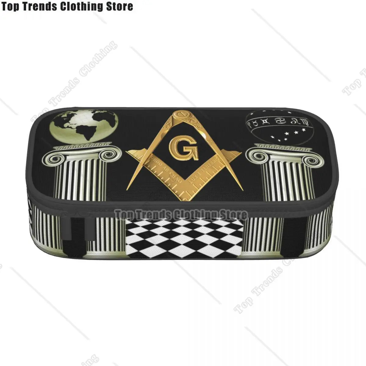 Kawaii Masons Masonic Freemason Pencil Cases for Girl Boy Big Capacity Mason Freemasonry Pencil Pouch Stationery