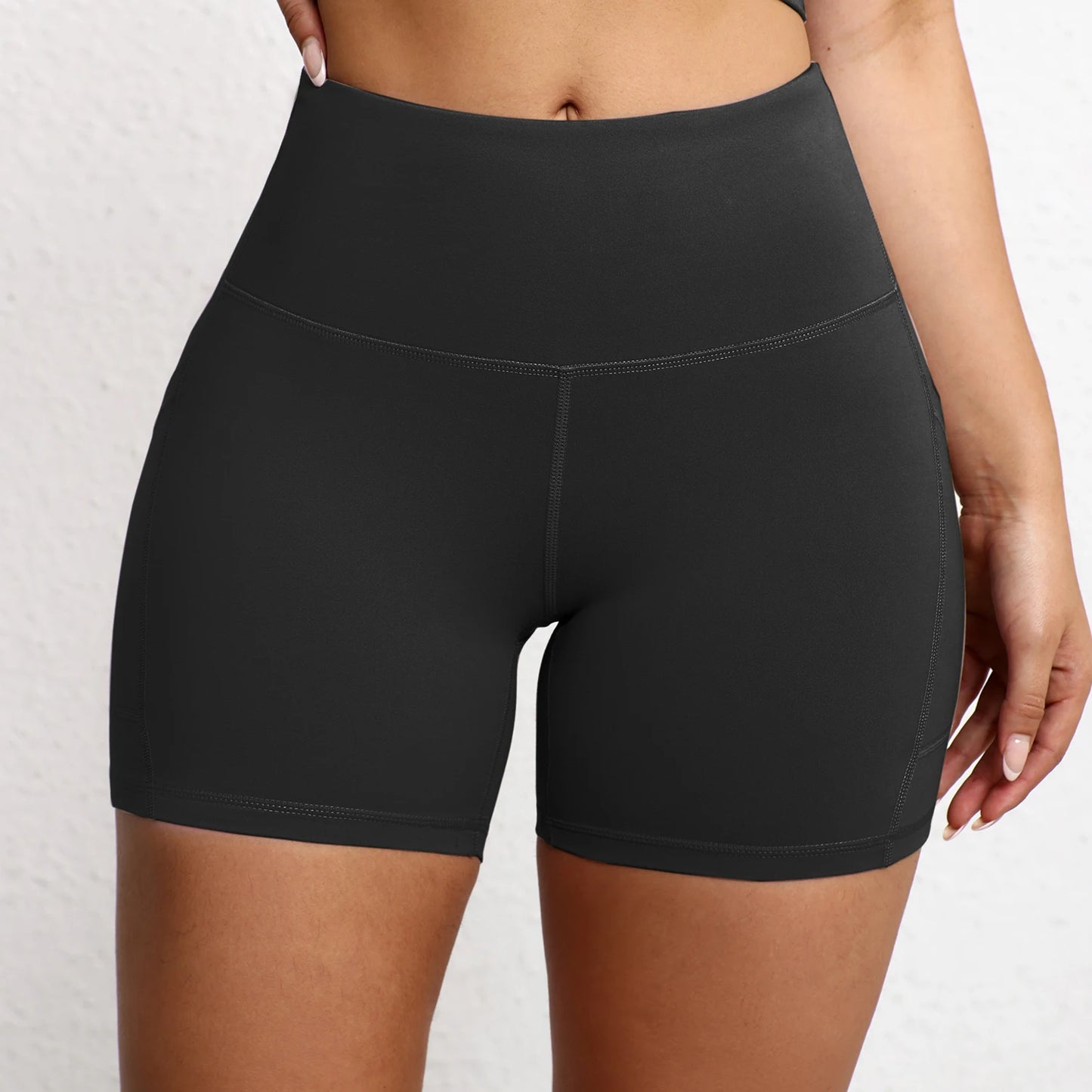 Summer Soft Yoga Shorts With Pocket Buttock Lift Gym Leggings Women High Waist Sports Shorts Women Running Workout Shorts