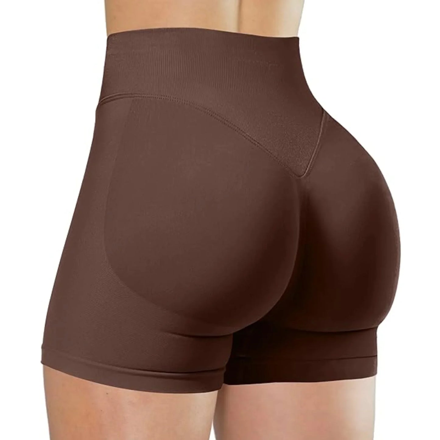 Seamless Women's Gym Yoga Exercise Pants High Waist Peach Hip Solid Color Tight Sexy Shorts Fitness Leggings