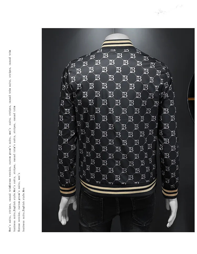 Luxury Letter Printed Baseball Jacket Men Autumn Winter Bomber Jacket Men Casual Business Windbreaker Coat Men Clothing 2025