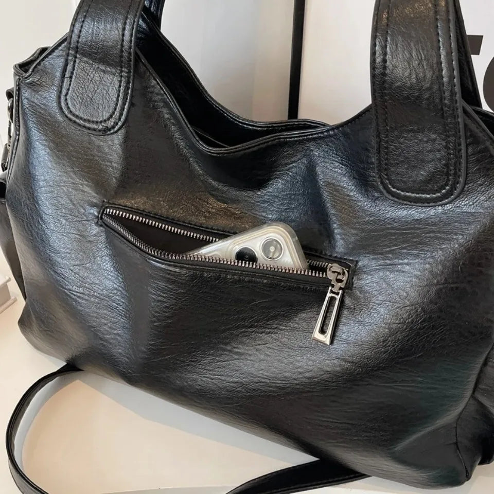 Daily Business Commuting Large Capacity Tote Hand Bags Soft Leather Shoulder Crossbody Bags for Women Handbags Sturdy Durable