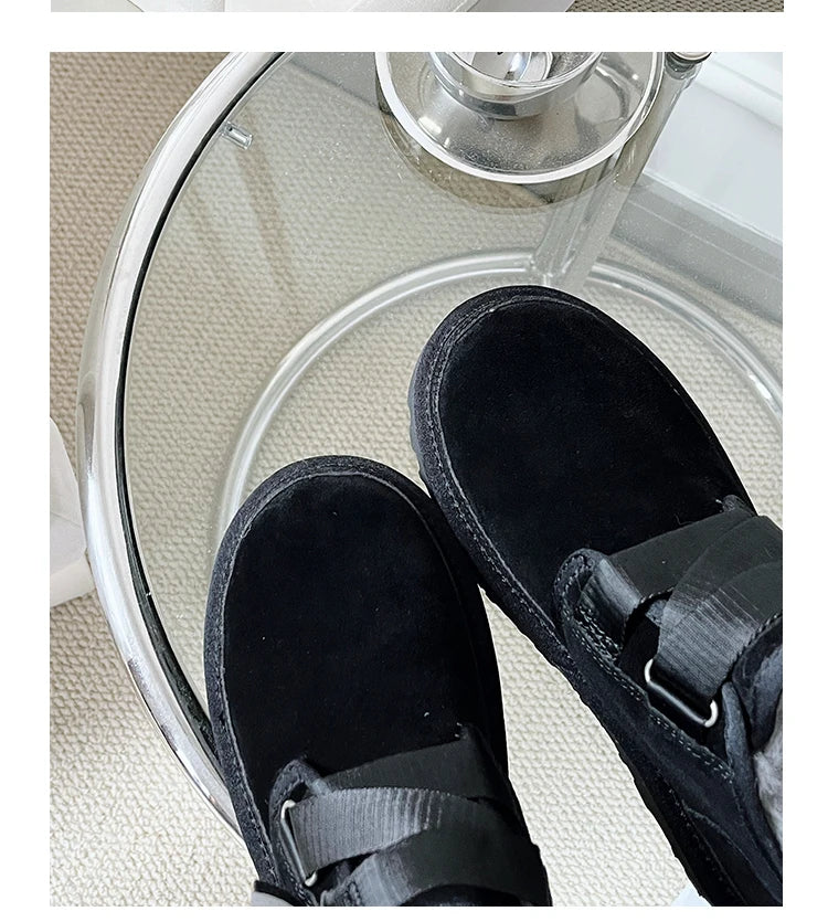 2026 Winter New Style Wang Yibo Same Top Leather Outdoor Warm Men's Boots Fashion Versatile Short Tube Men's Snow Boots