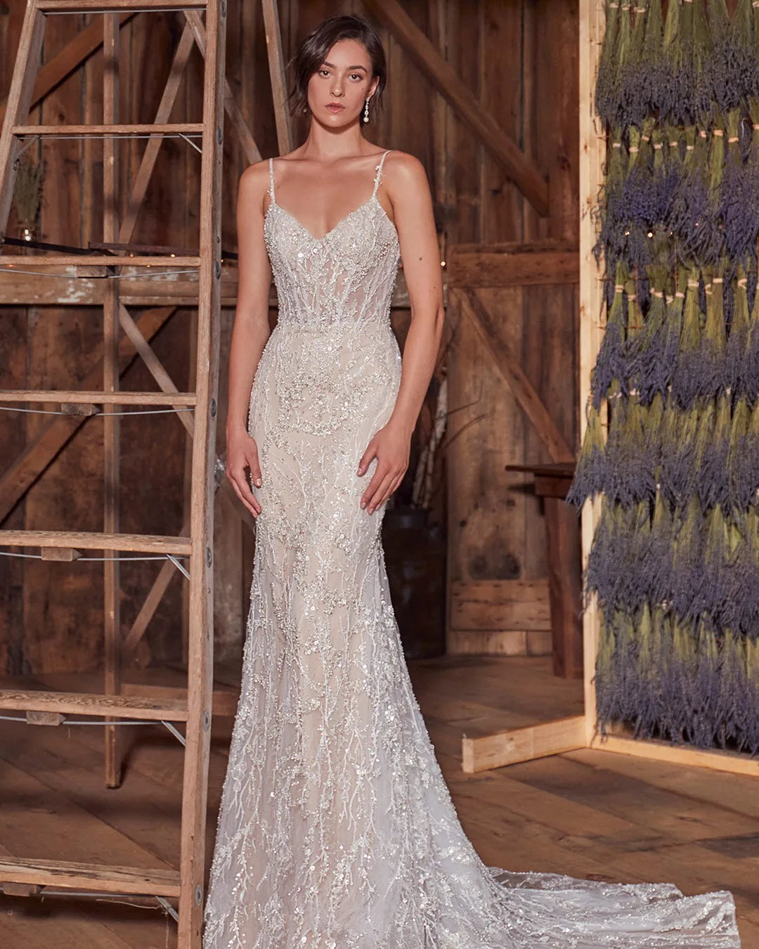 Customized Romantic New Wedding Dress Sexy Open Back Deep V-neck Bridal Gown Mermaid Long Dresses For Bride