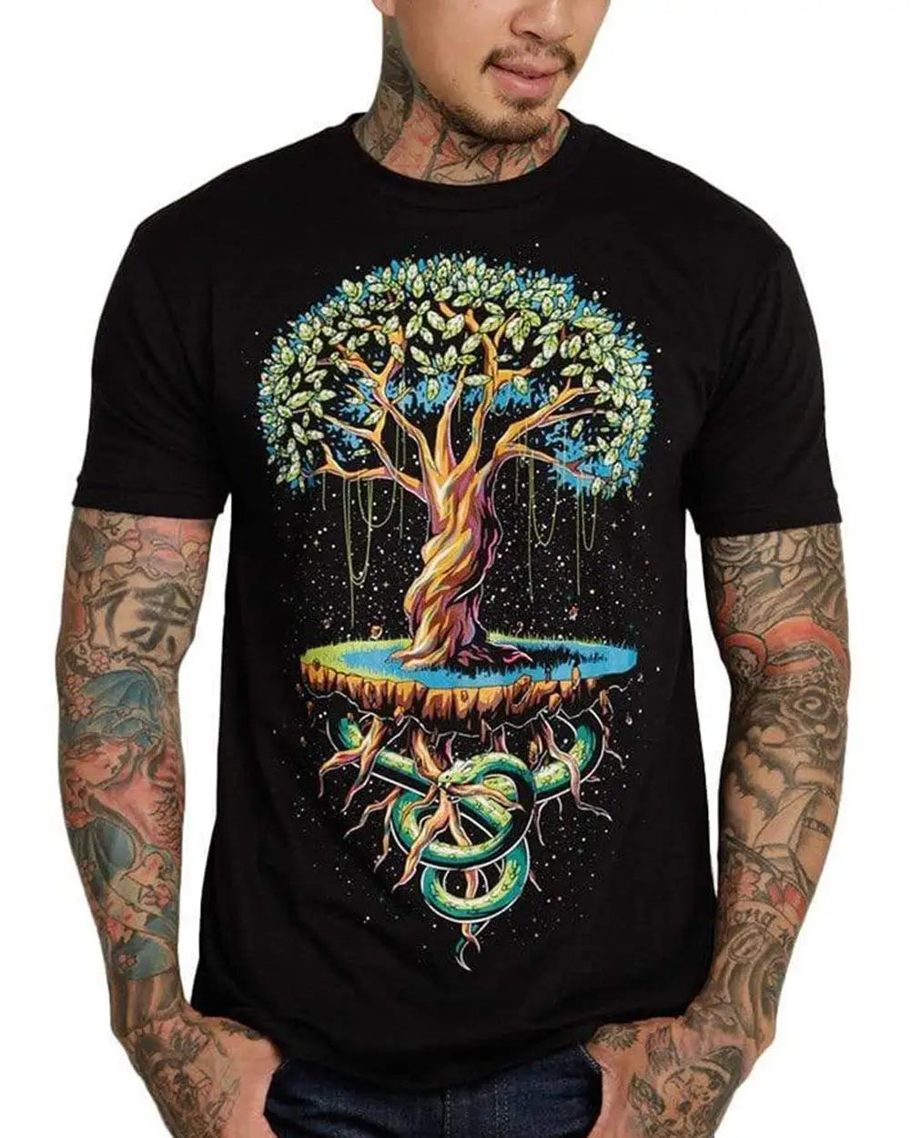 INTO THE AM Graphic Tees for Men S - 4XL Premium Short Sleeve Colorful T-Shirts Trippy Astronaut Designs High Quality 50988