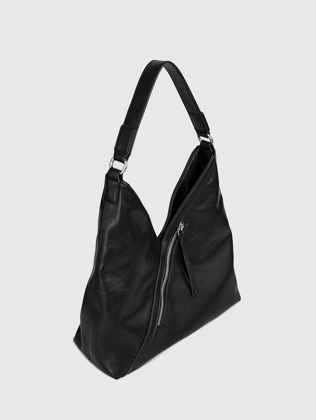Classic Women's Large Black Shoulder Bag Fashionable High Quality Crossbody Bag Casual Soft Leather Handbag Lazy Retro Tote Bag