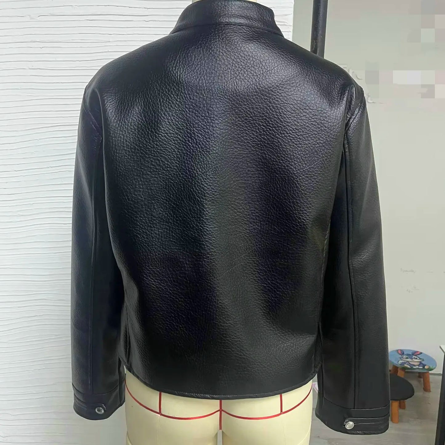 2026 Autumn Winter Women's High Street Black Faux Leather Short Jackets Lady Retro Napoleon Buttons PU Loose Fit Coats Outerwear