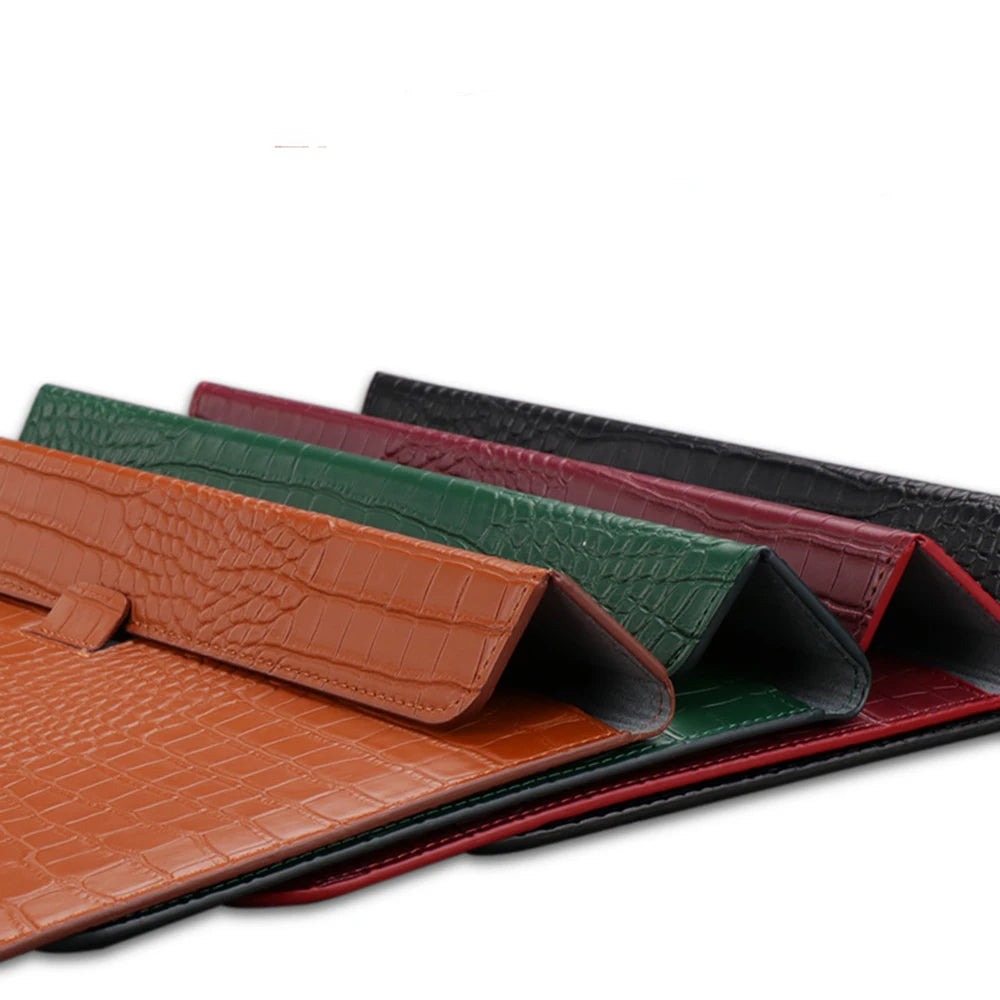 Engrave Name Crocodile Pattern Laptop Sleeve Bag Leather Luxury Waterproof Laptop Bag Fashion Notebook Computer Storage Bags