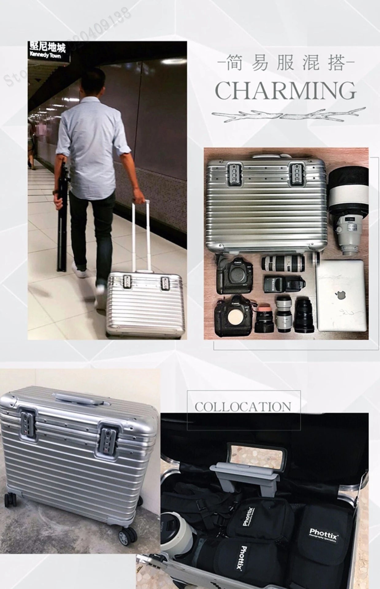 All Aluminium Magnesium Alloy Captain's Luggage Top Flap Camera Case 18/20‘’ Cabin Suitcase 22/24‘’ Trolley Case