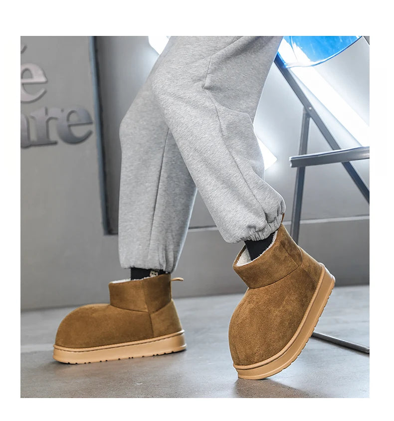 Popular Men's Big-Toe Snow Boots with Plush Lining and Warm Cotton Shoes
