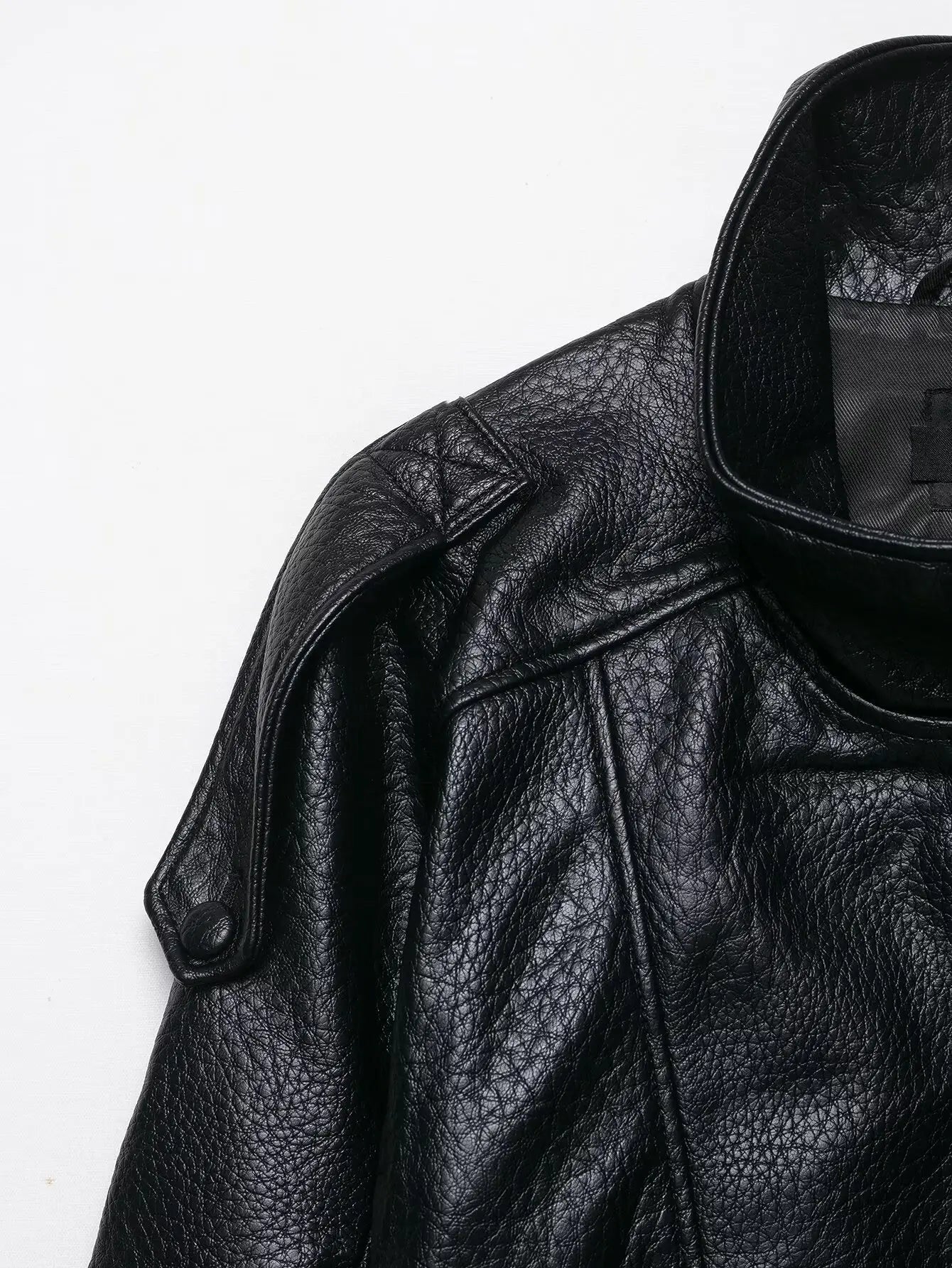 TFMLN 2026 Winter Women Faux Leather Loose Jacket High Street Stand Collar Long Sleeve Coat Fashion Zipper Thicken Outwear