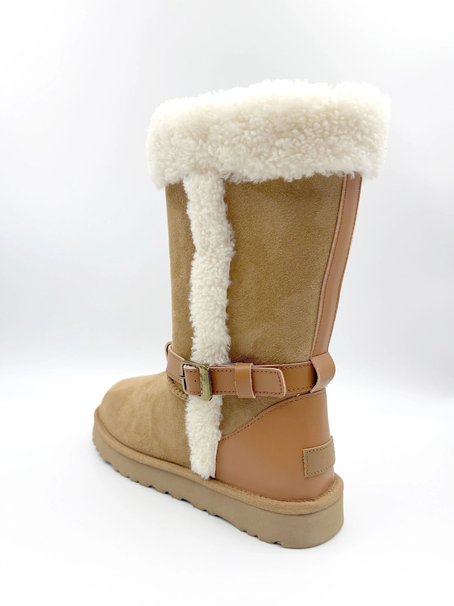 Women’s Genuine Sheepskin Winter Boots Fur Lined Warm Snow Boots Soft Shearling Ankle Boots Lightweight EVA Sole