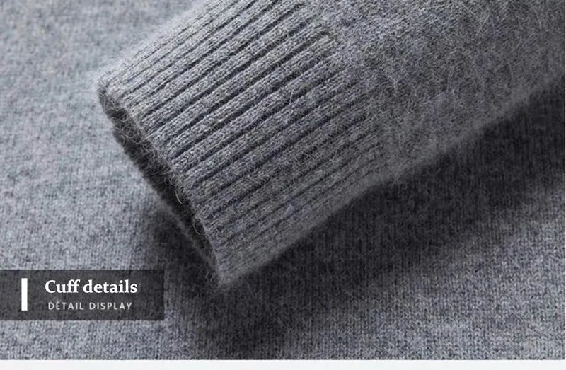 Men's 100% pure Cashmere Sweater High Lapels Pullovers Knitted Wool Winter New Tops Long Sleeve High-End Jumpers