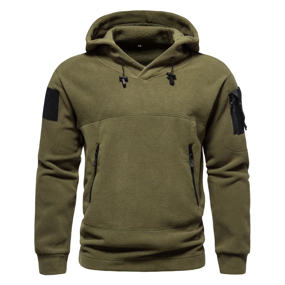 2026 Autumn Spring Fleece Hoodies Men Tactical Sweatshirts Outdoor Thermal Multi-pocket Polar Pullovers Hoodies Man Clothing
