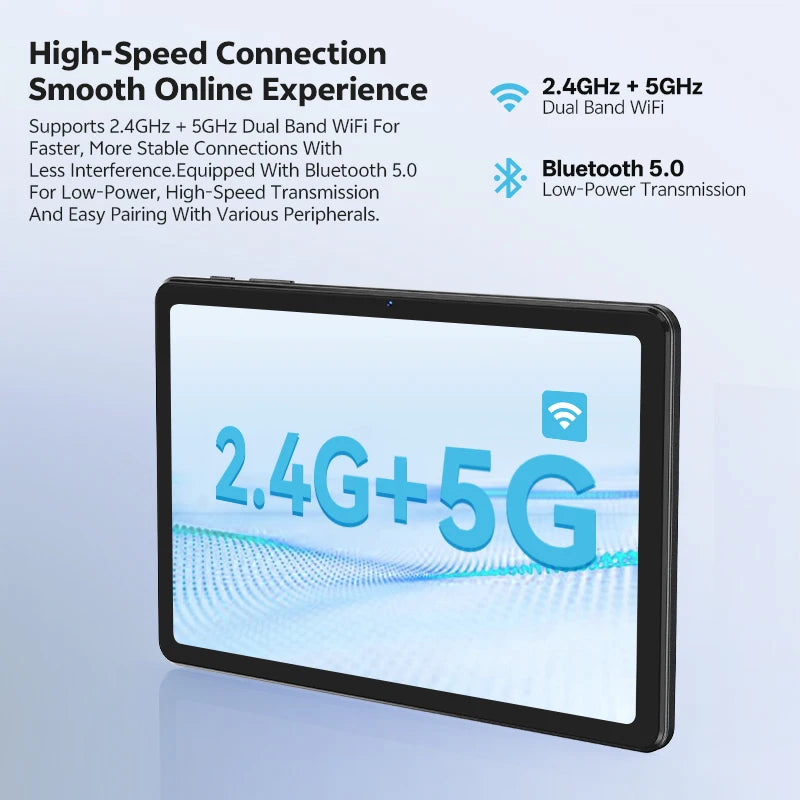 SVITOO Tablet 2026 Android 16 10.1 Inch IPS HD Screen Unisoc T7250 Octa-Core Processor 4GB Physical RAM + 16GB Virtual RAM 128GB ROM 1TB Expandable 6600mAh Battery 2.4GHz 5GHz WiFi 5 Bluetooth 5.0 GPS Widevine L1 With Case Ta