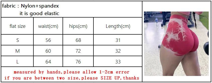 Women High Waist Gym Shorts Tie Dye Athletic Legging Butt Lifting Sports Leggins Elastic Yoga Pants Training Outdoor Tights