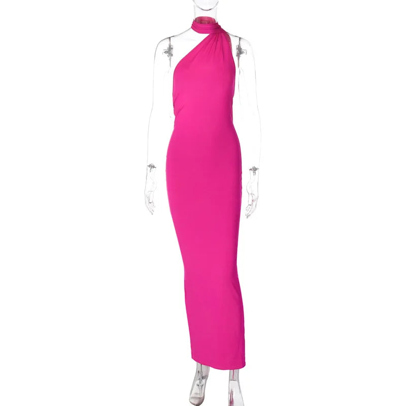 Womens Elegant Evening Party Cocktail Long Dress Sexy Backless Open Back Ruched Slim Bodycon Formal Wedding Guest Maxi Dress