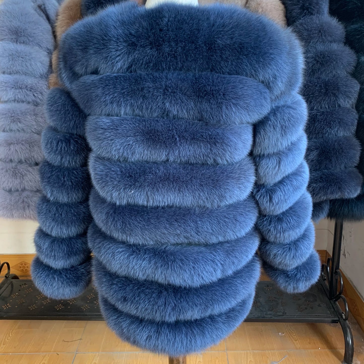 NEW Style Length Sleeves 4in1 Real Fur Coats Women Natural Real Fur Jackets Vest Winter Outerwear Women Fox Fur Coat Quality Fur