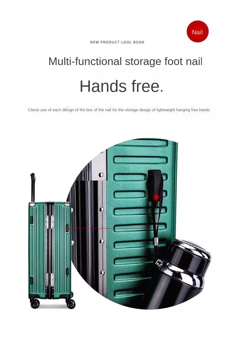 Aluminium Frame Suitcase Large-capacity Trolley Case Strong and Durable Password Cabin Bag Thickened PC suitcase 20/22/24/26/28