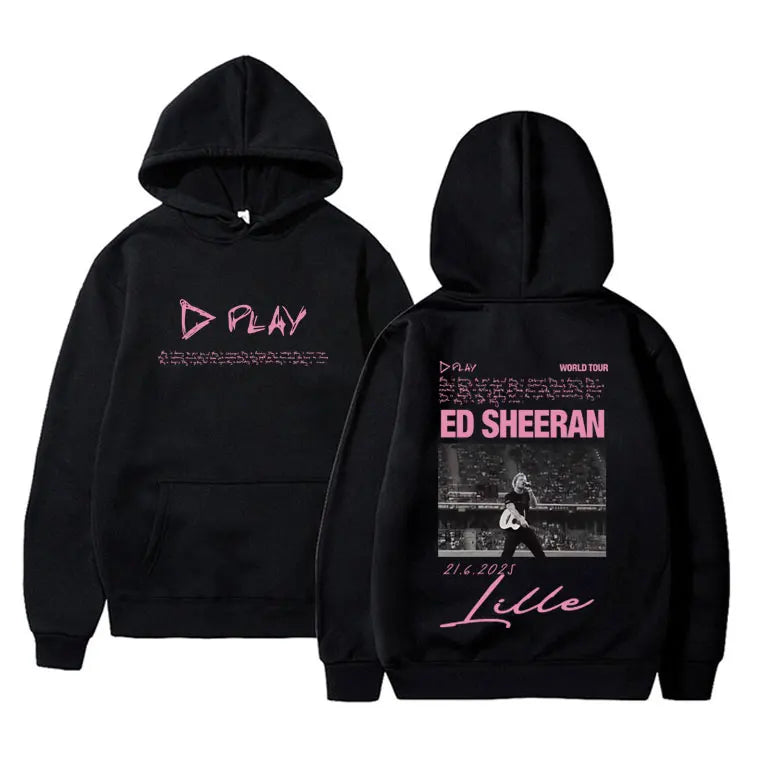 Ed Sheeran Play World Tour 2026 Merch Hoodie Men Women Fashion Hip Hop Hooded Sweatshirt Men's Cotton Oversized Pullover Hoodies