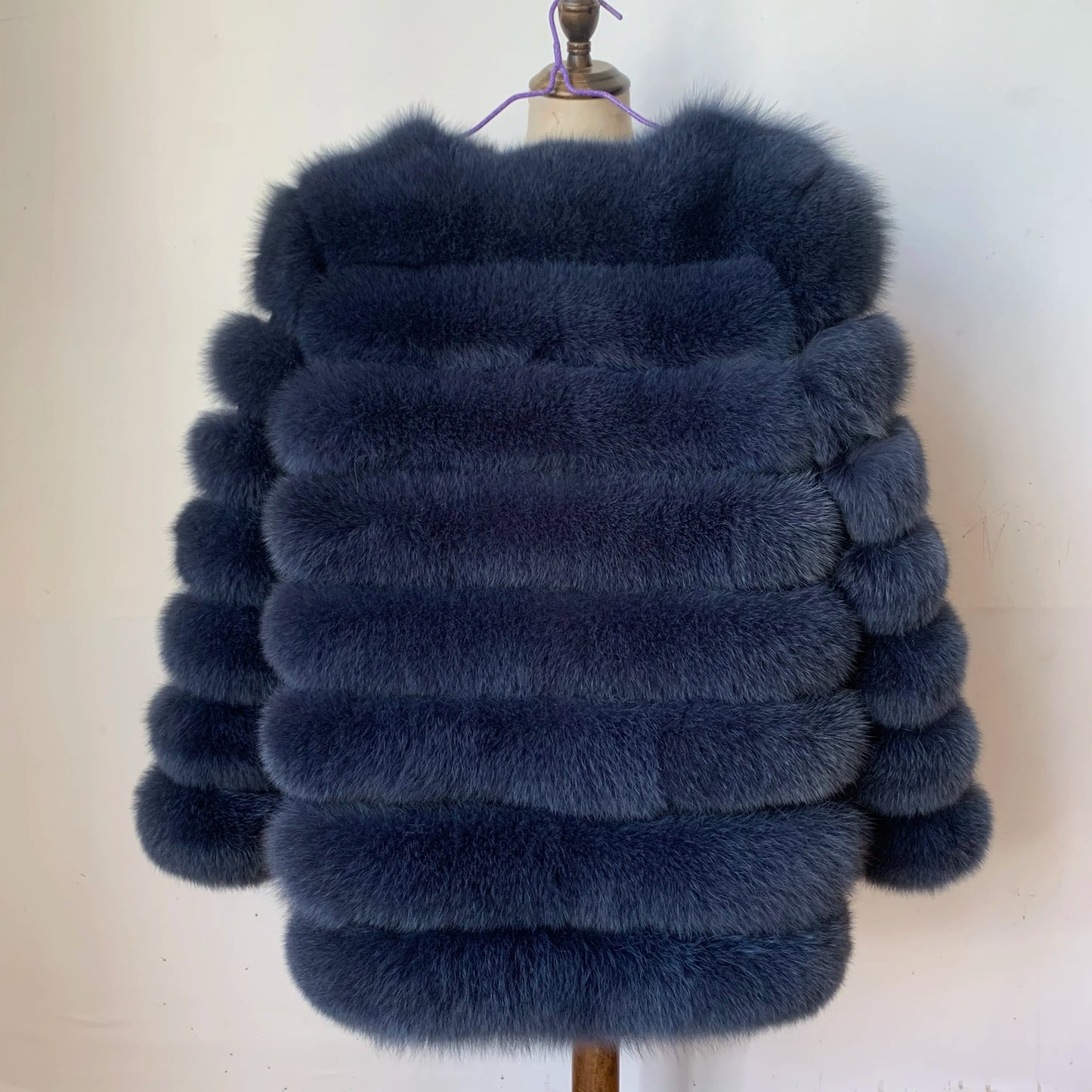 NEW Style Length Sleeves 4in1 Real Fur Coats Women Natural Real Fur Jackets Vest Winter Outerwear Women Fox Fur Coat Quality Fur
