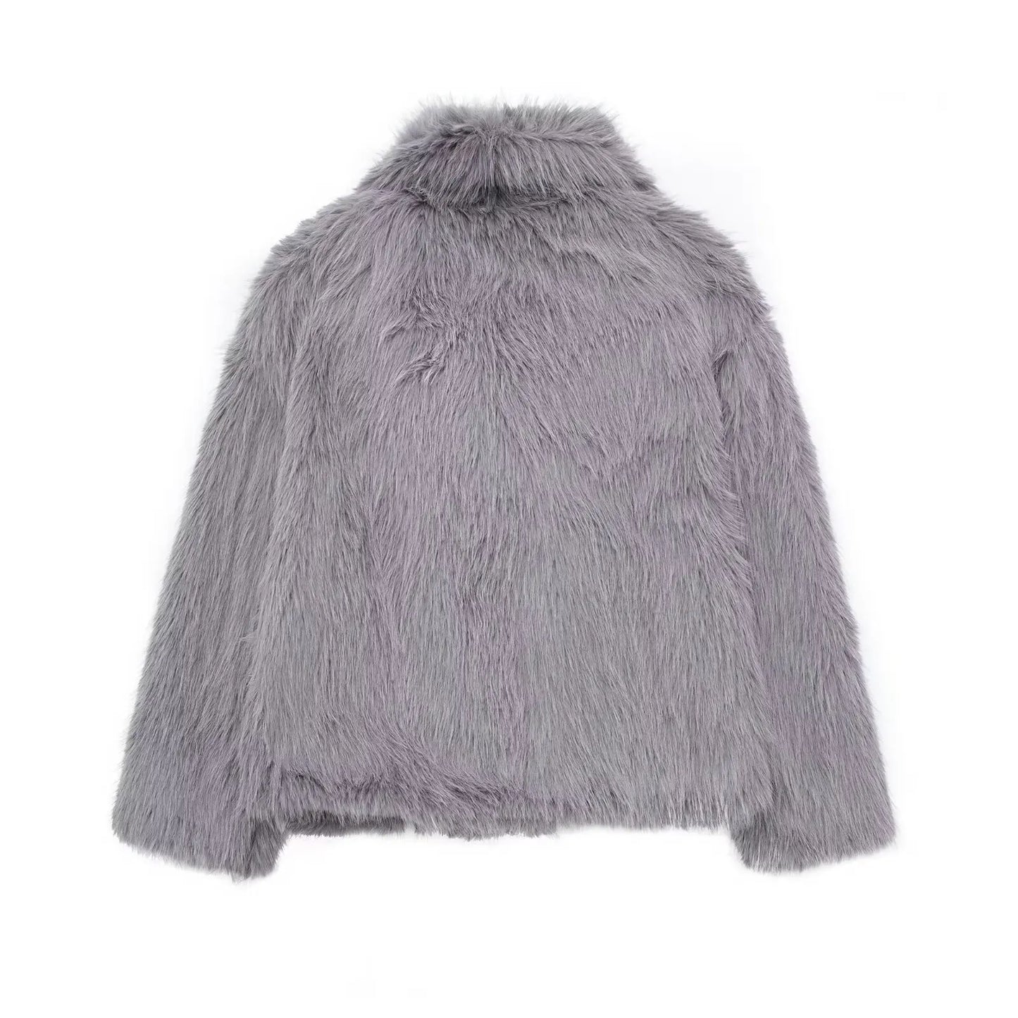 HH 2025 Winter Coats For Women New Artificial Fur Effect Loose Cropped Coat Female Versatile Streetwear Women's Cardigan