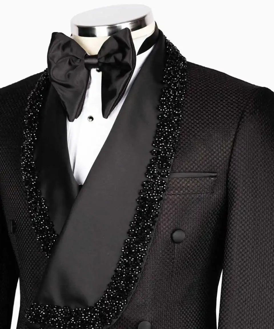 Appliques Wedding Men Suits Stylish Blazer Tailor-Made Groom 2-Pcs Coat Pant Singer Suits Formal Occasions Party Size Customized