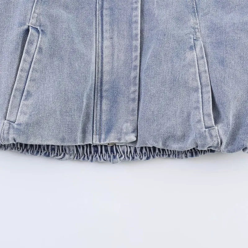 UETEEY Fashionable Versatile Loose Long Sleeve Denim Jacket Women's Cross-Border  Street Style Thickened Zipper Closure