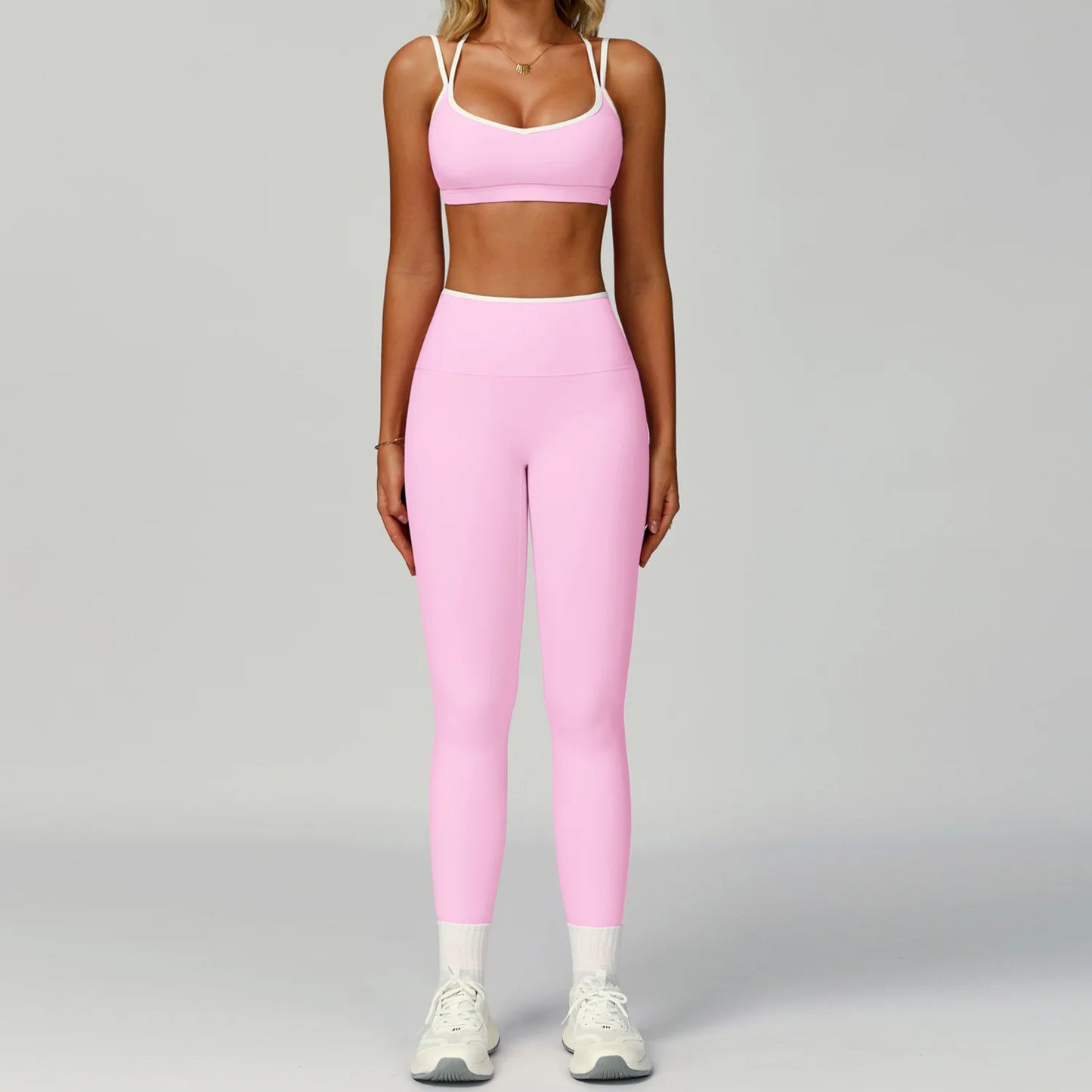 2 Pieces Yoga Set Workout Outfits Gym Tracksuit Fitness Sportswear High Waist Leggings Sports Bra Athletic Wear Women Clothes