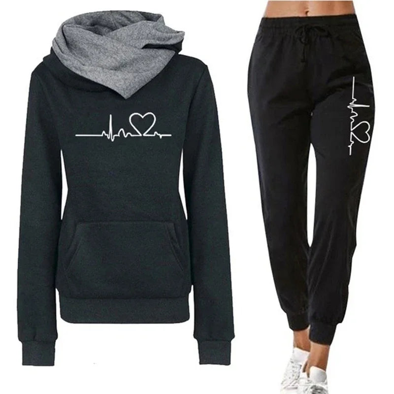 Jogging Hoodies Autumn Winter Quality Women's Tracksuit Casual Print Single Sport Pants Comfort Outdoors Daily Gym Woman Fashion