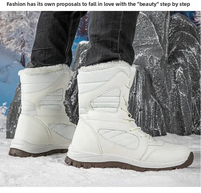Thickened Winter Snow Boots Men's High Top Cotton Outdoor Sports Boots Couples Snow Shoes Anti-wear Comfortable Warm Zapatillas