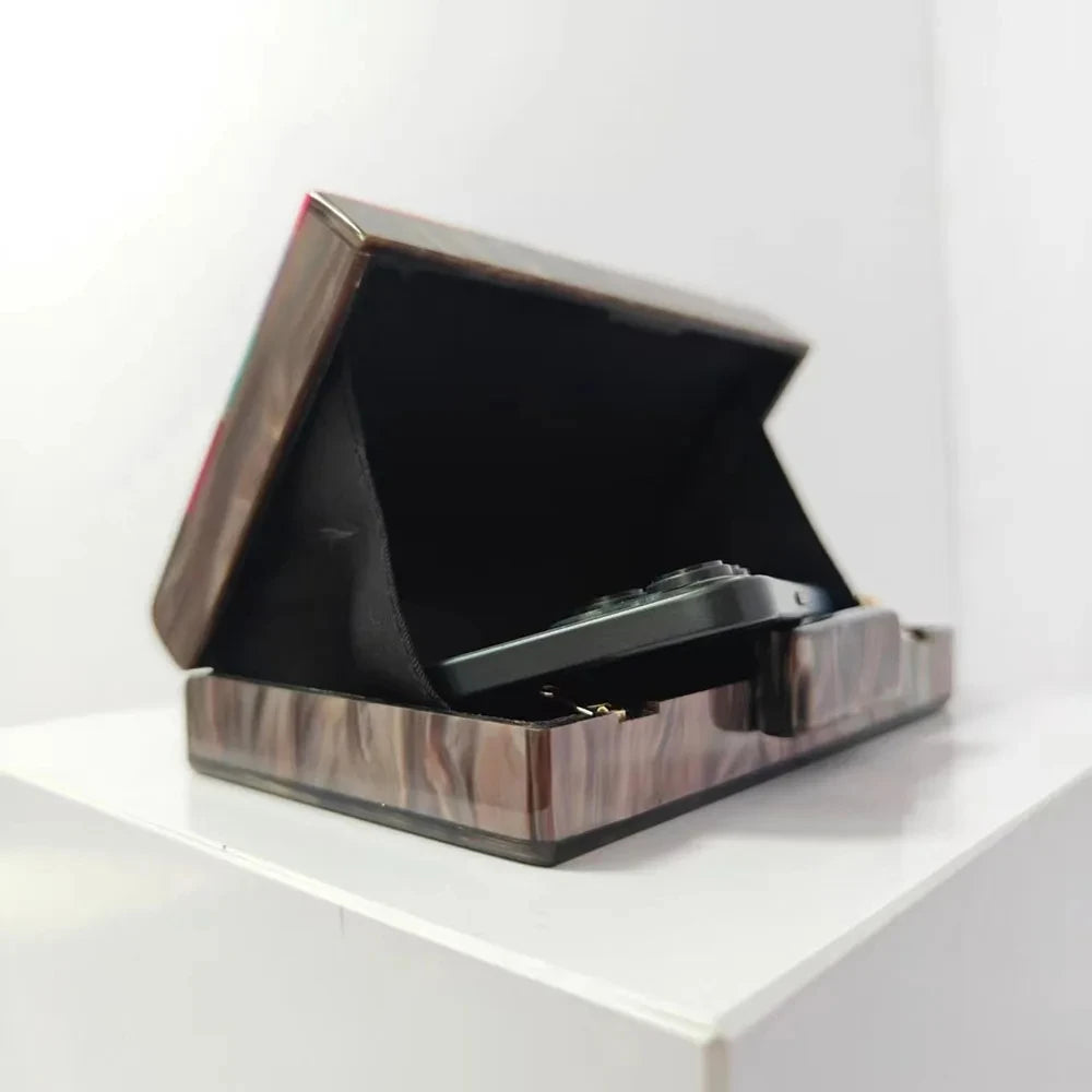 Colorful Striped Women Handbags Acrylic Luxury Party Evening Bag Woman Wedding Cute Box Clutch Purse And Handbag Mini Flap Bag