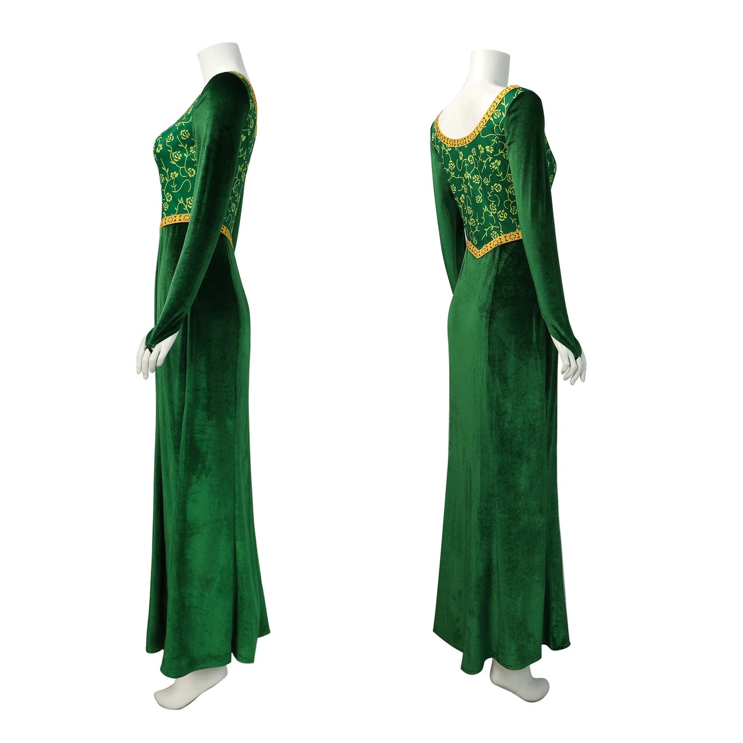 Anime Princess Green Dress Fiona Dress Shrek Cosplay Costume Halloween Fancy Fantasy Party Suit Roleplay for Adult Woman