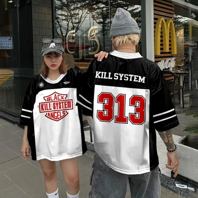 Short sleeve T-shirt Men's fashion new T-shirt short sleeve top summer casual large size loose hip hop round neck clothing