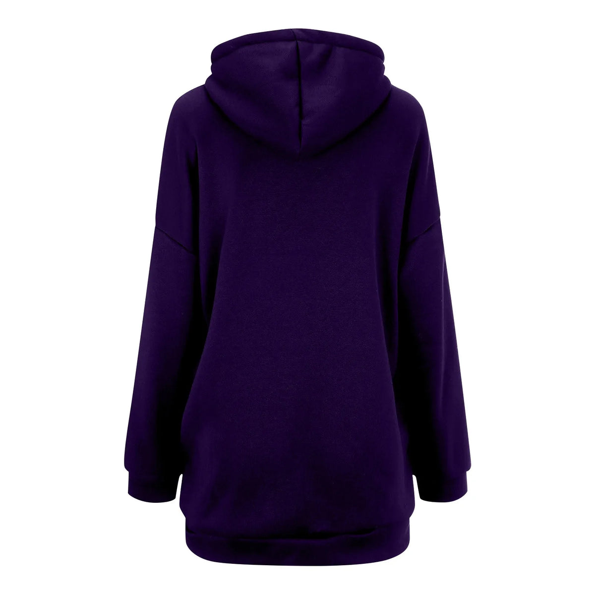 Plus Size Long Hoodies Tunic Fashion Long Sweatshirts Solid Color Fleece Knitted Zip Up Jackets With Pockets For Women