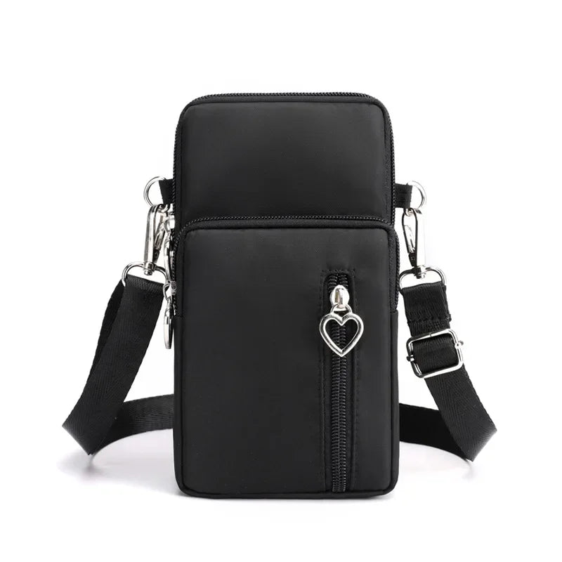 Waterproof Nylon Mobile Phone Versatile Mini Bag Purses Women's Shoulder Cross Body Messenger Bag