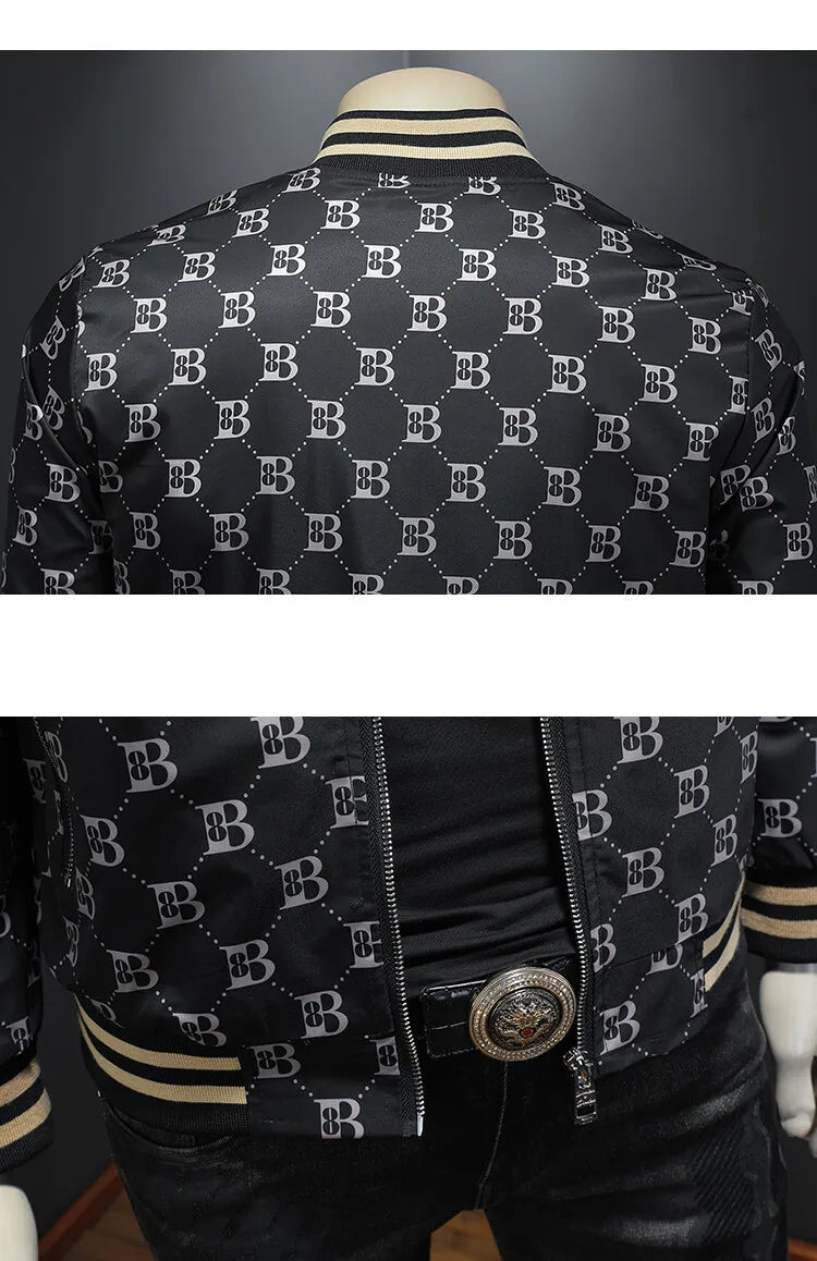 Luxury Letter Printed Baseball Jacket Men Autumn Winter Bomber Jacket Men Casual Business Windbreaker Coat Men Clothing 2025