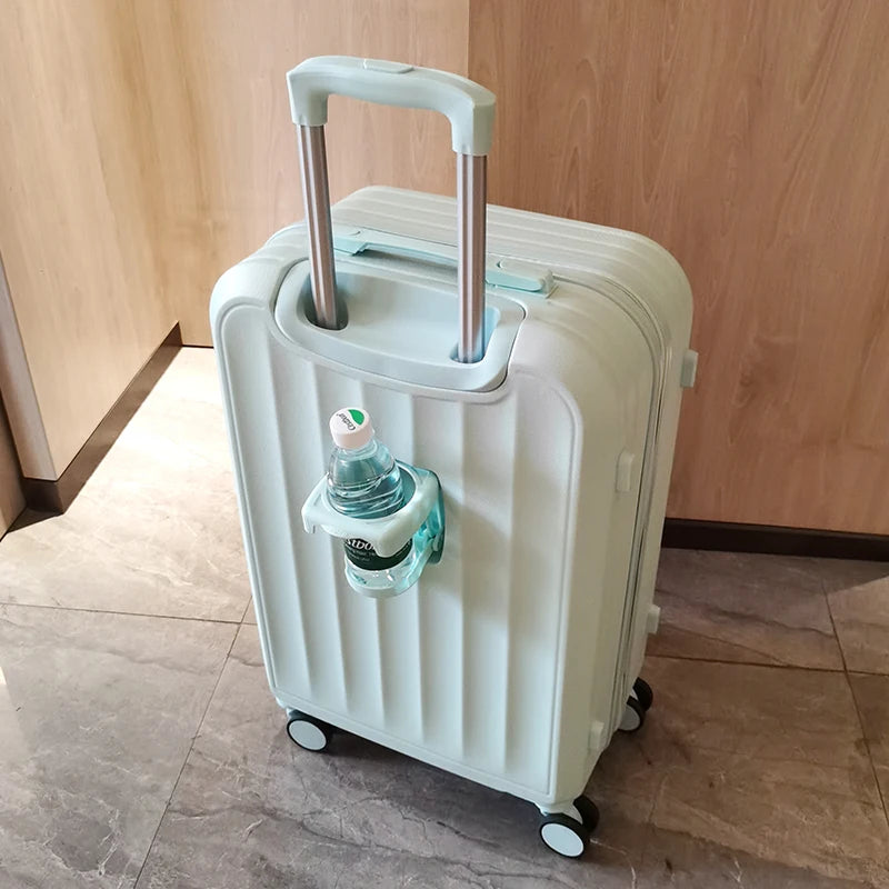 Large Capacity Suitcase Lightweight Suitcase Set 20 Inch Carry on Cabin Suitcase Trolley Luggage with Cup Holder