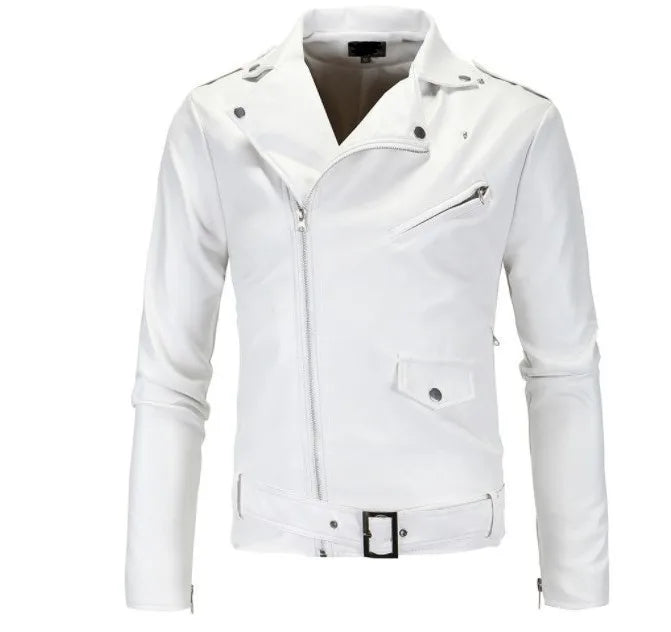 QICHE Men's Leather Jacket 2026 Slim PU Motorcycle Style Men's Jacket Fashion New Long Sleeve Casual Outerwear Coat For Men